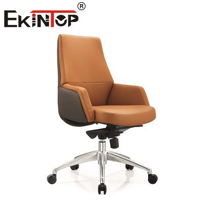 China Swivel Height Adjustable PU Leather Office Chair Vegan Leather Chair for sale