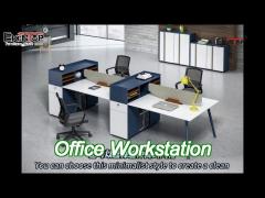 convertible 2 person computer workstation revolving melamine board material