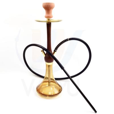 China Hookahs Amber Glass Wood Hookah Wooden Hose Shisha Hookah for sale