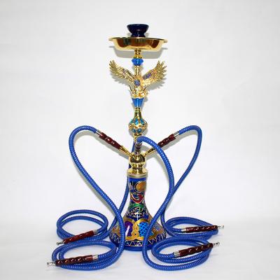 China 4 Hose 4 Hose Eagle Design Colorful Drawing Hookahs Glass Sheesha for sale