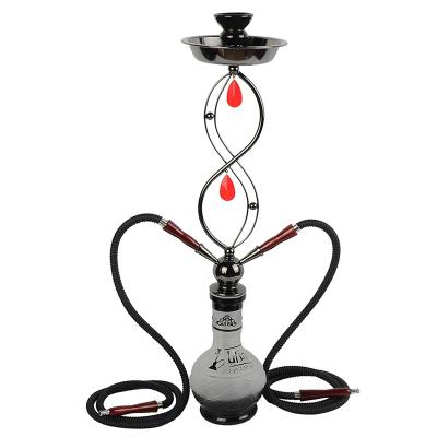 China Wholesale joint system two pipe hookah pipe design cheap shisha pipe glass hookahs for bar for sale