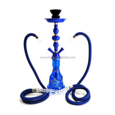 China Cheap Blue Hookah Loungh WOYU Price Glass 2Hoses Shisha Hookahs Pipe Set for sale