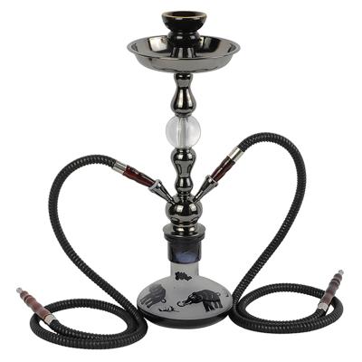 China 2 small 2 pipe pipes shisha elephant pattern glass hukka sheesha hookahs cheap for sale