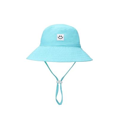 China 2022 New Character Baby Sun Hat Smile Face Toddler UPF 50+ Sun Protective Bucket Hat for sale