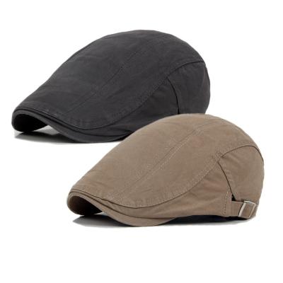 China Newsboy Hats Casual Cotton Flat Cap Adjustable Breathable Motor Hunting Hat For Men for sale