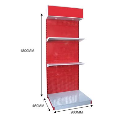 China Red Tool Display Rack For Shop Metal Garden Tool Hanging Display Rack for sale