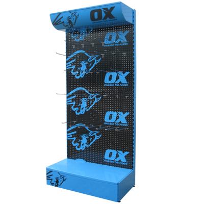 China Retail Stores Grocery Floor Shelf Merchandise Display Hardware Products Perforated Sheet Metal Display Rack for sale