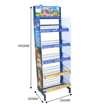 China Potato Chips Potato Chips Display Rack Adjustable Shelf Metal Display Rack Portable Potato Chips Store Display Racks for sale