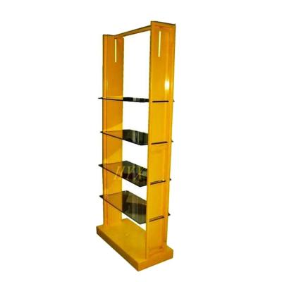 China Retail Shops Custom Metal Glass Shelves For Cosmetic Make Up Shops That Fittings The Display Stand Unit With Cabinet for sale