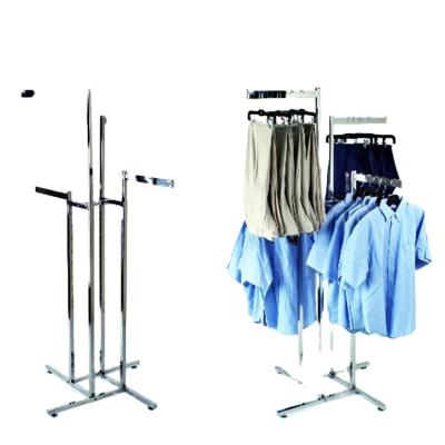 China Simple Customize Popular Clothing Rack Metal Chrome All-welding Garment Display Rack Heated Rack Shelf for sale