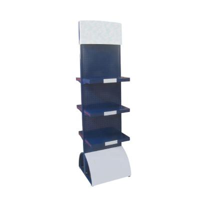 China Shop Furniture Eco-friendly Medical Metal Pegboard Display Rack Double Sides Shelf Tray Display Racks for sale