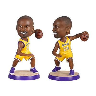 China Europe Custom Souvenir Gift Bobble Head Statue Anime Nba Basketball Player Toy Figure Statues Resin Bobblehead Character Sculpture for sale