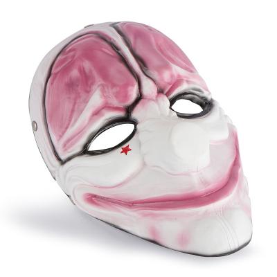 China Resin Custom Collection Payday Game Resin Skull Red head Face Mask Halloween Makeup Prom Props Funny Party Skeleton Mask Decorations for sale