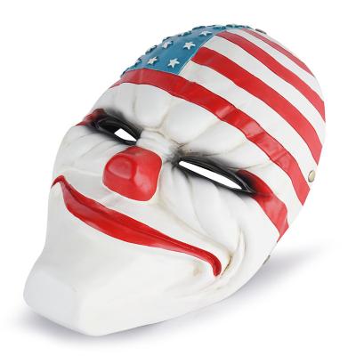 China Resin Factory Custom Payday Resin Skull Face Mask Usa Flag  Christmas Makeup Prom Props Halloween Horror Party Skeleton Mask for sale