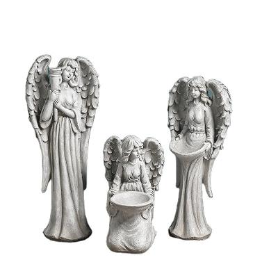 China Europe Custom Guardian Angel Statue Garden Ornament Angel Souvenir Sculptures Home Decor Cemetery Life Size Resin Angel Statue For Sale for sale