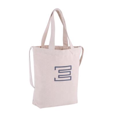 China Customized Handled Print Long Strap Reusable Canvas Tote Bags Canvas Cotton Bag With Long Handle for sale