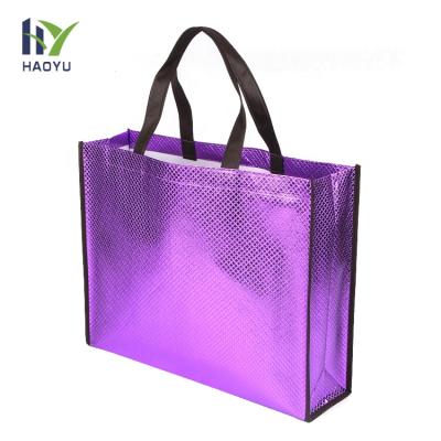 China PP Rope Low MOQ Luxury Non Woven Metallic Laminated Eco Grocery Bag Handle Nonwoven Bag, Custom Nonwoven Bag for sale