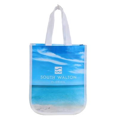 China Reusable pp rope handle china manufacturer custom printing laminated non woven fabric bags for packaging for sale