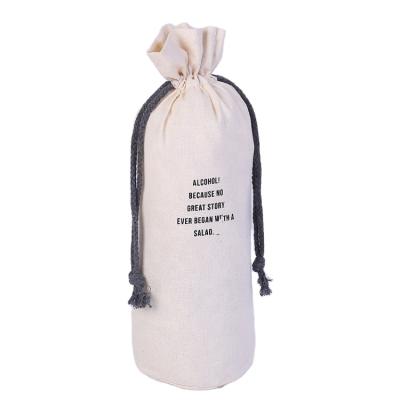 China Custom Printed Gift Bag Wholesale Cheap Price Fashion Canvas Drawstring Cotton Bag for sale