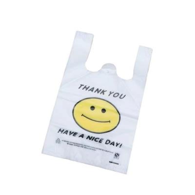 China BIODEGRADABLE food bags plastic bagssmall bagscustomized smile faceportable shopping convenience bags large bags to form comercial use for sale