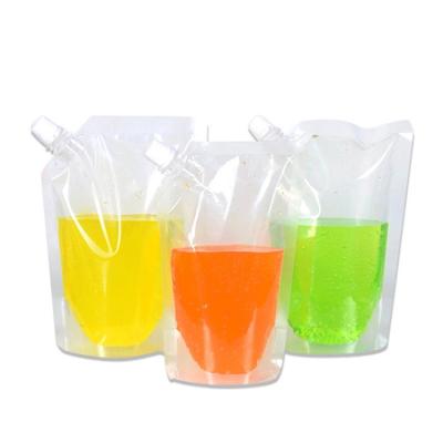 China Transparent Customized Aseptic Suction Spout Beverage Milk Tea Juice Bag Printable Logo Anti Falling Bag for sale