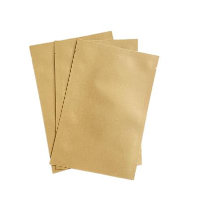 China Customized Logo Seal Kraft Paper Biodegradable Aluminized Waterproof Food Packaging Three Side Bag for sale