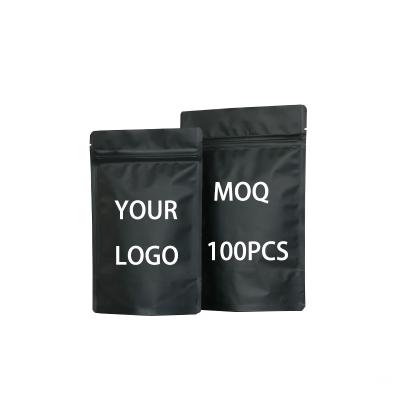 China BIODEGRADABLE Black Biodegradable Plastic Packaging Pouch Vertical Repeatedly Sealed Plastic Bag for sale