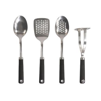 China Sustainable High Quality New Design 4-Piece Stainless Steel Kitchen Cooking Tool Utensil Set for sale