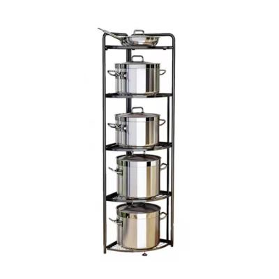 China Sustainable Fan-Shaped Folding Kitchen Shelving Bathroom Rack Metal Corner Frame for sale