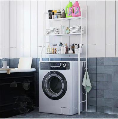 China Wholesale Viable Three Layers Quality Metal Bathroom Shelves Above Toilet Bathroom Shelf Home Wire Shelf Washing Machine Rack for sale