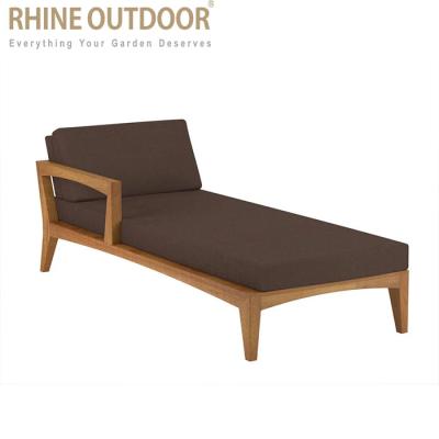 China Modern hot sale teak chairs outdoor furniture garden daybed sofa teak sun lounger for sale