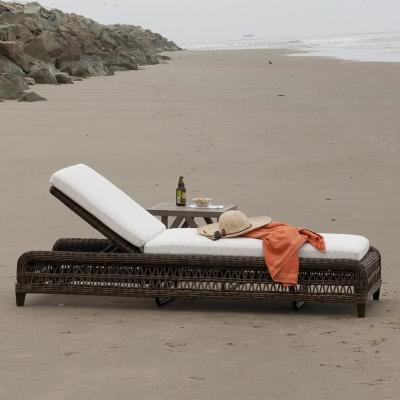 China Modern Outdoor Waterproof Beach Bed Rattan Lounge Furniture Living Room Sun Wicker Sofa for sale