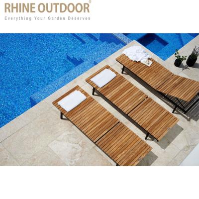 China Wooden Modern Furniture Outdoor Teak Sun Sofa Stainless Steel Living Room Bed for sale