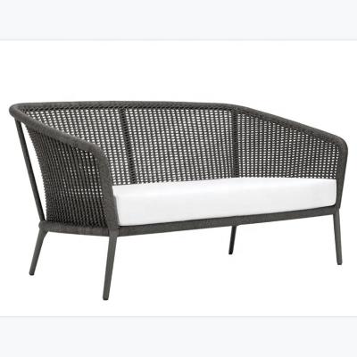 China Modern high quality outdoor furniture patio furniture rattan sofa garden sofa rope 2 seater sofa for sale