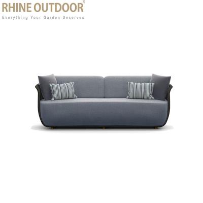 China Modern Outdoor Rope Furniture Modern Sofa For Garden Aluminum Rattan Garden Sofa for sale