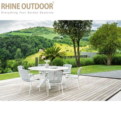 China Modern Outdoor Rattan Furniture Garden Sets Stackable Rope Chair for sale