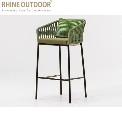 China Modern High End Outdoor Furniture Aluminum Rope Bar Chair Modern Barstools for sale