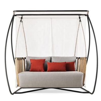 China New modern style outdoor furniture patio hotel leisure 3 seater swing chair garden swing for sale