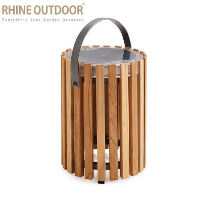 China Modern Outdoor Decorative Aluminum Teak Lantern Furniture Lantern Hotel Garden Wood Lamp for sale