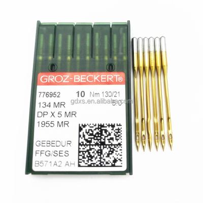 China Garment Shops GROZ-BECKERT GEBEDUR Curved Back Needle Machine Needle Quilting Gold Needle DP*5MR 134 DPX5MR for sale