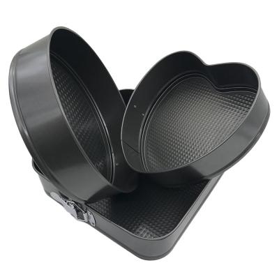 China Sustainable Hot Sales Cake Pan Set Square/Round/Heart 3 Pieces Set Cake Pan Non-Stick Carbon Steel Bakeware Baking Baking Tray for sale