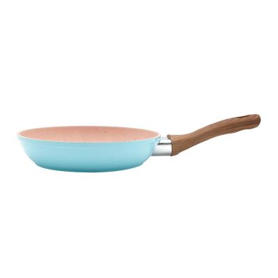 China Contemporary Bright Blue/Green/Red/Pink Color Induction Pan Mini Egg Omelette Flat Frying Nonstick Pan for sale