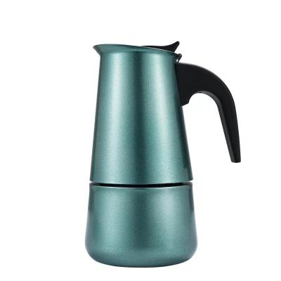 China WITH LID Green/Purple/Red/Silver Stainless Steel Mini Coffee Maker In Large Size Portable Moka Pot for sale