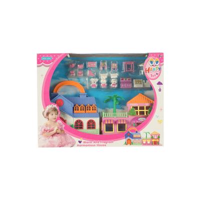 China Wholesale Customized House Natural Plastic Dollhouse Girls House Miniature Pine Building Toys for sale