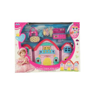 China Girls House Play House Toys Model Princess Castle Set Dollhouse Villa House Kids Model Birthday Gift for sale