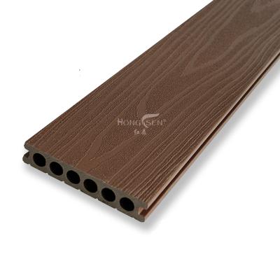 China Coffee Round Antislip Co Extrusion WPC Hollow Decking for sale