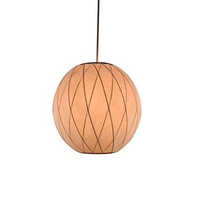 China Loft Coffee Shop Bar Lantern Shape Hanging Light Round Ceiling Pendant Silk Lamp Bubble Lamp for sale