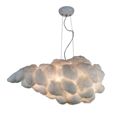 China Modern Style Clouds Shape Hanging Lamp Hotel Restaurant Decoration Lighting Silk Cloth Pendant Light Silk lamp Bubble lamp for sale