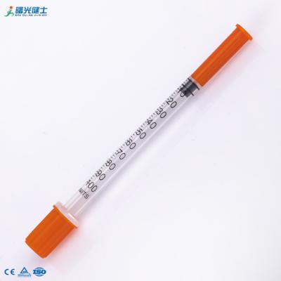 China CE ISO Sterilized Disposable Plastic Syringe u40 u100 Single Use Transparent for sale