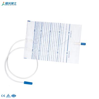 China Adult 1000ml 2000ml Plastic Medical Drainage Bag Urine Collection E.O Gas Sterile for sale